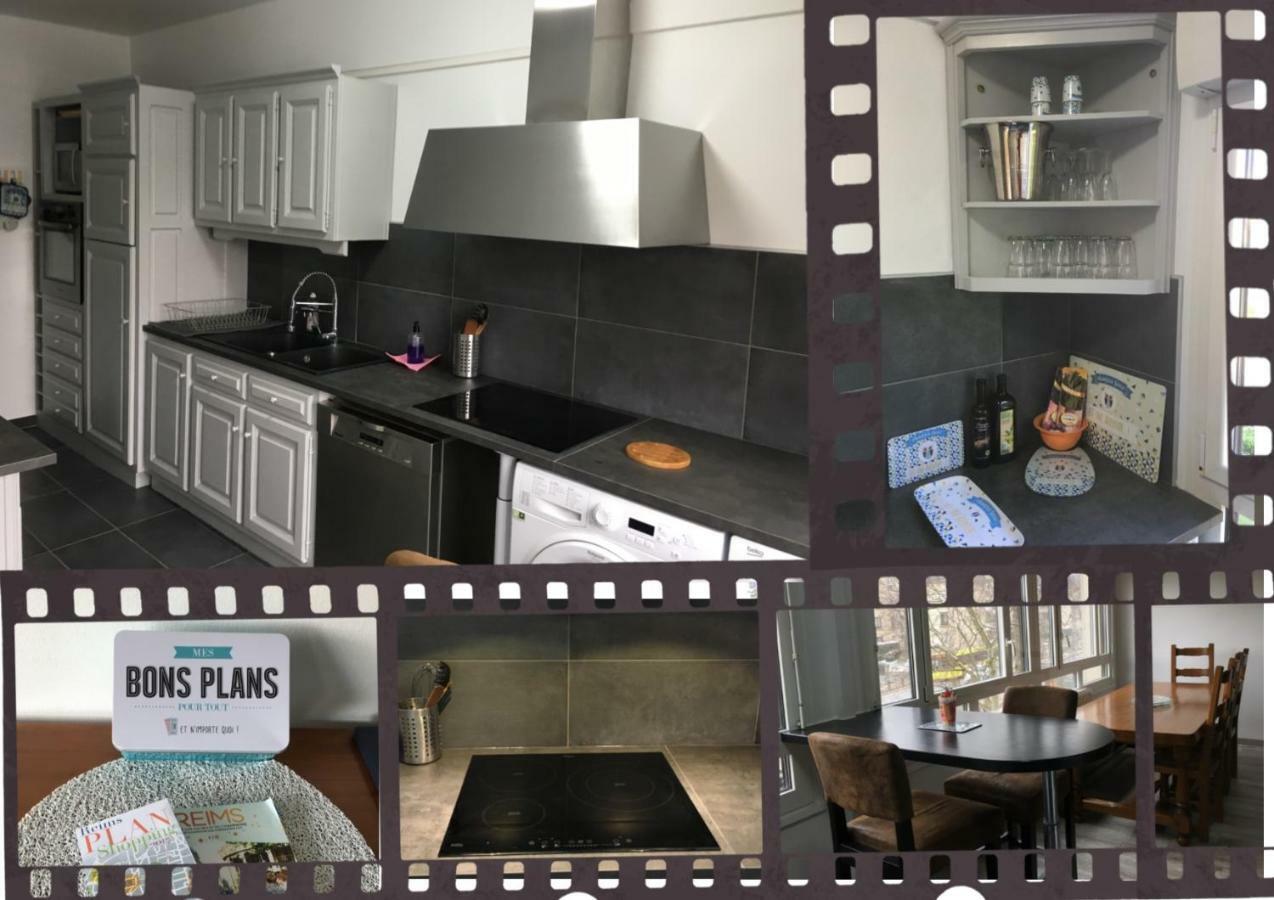 Bedinreims "Burgundy Bottle" 110M2 Exceptional, 4 Chambres Doubles, 2 Bain, Free Park & Wifi, Tout Equipe Экстерьер фото